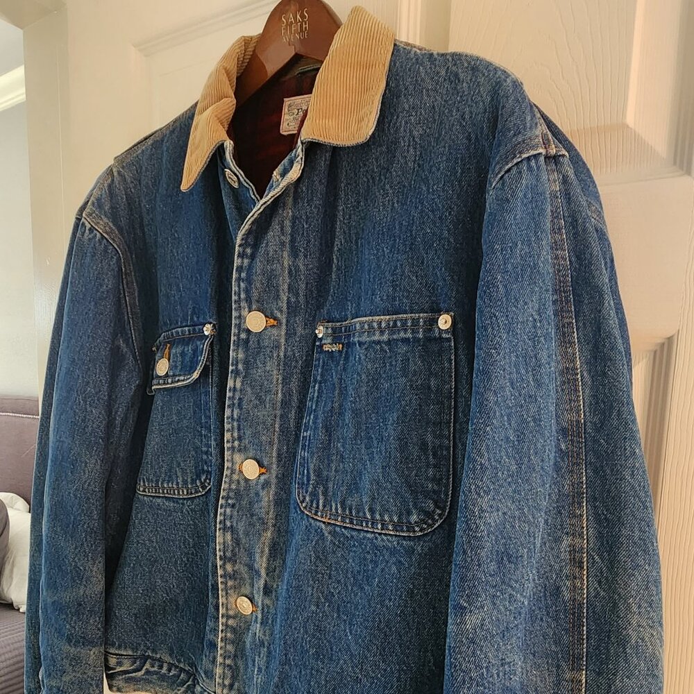 POLO RALPH LAUREN denim Jean Jacket Corduroy Collar Vintage